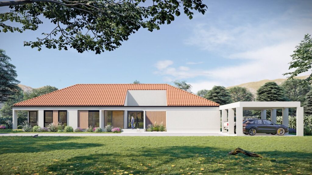 Casa Patronal, fachada principal desde el jardín